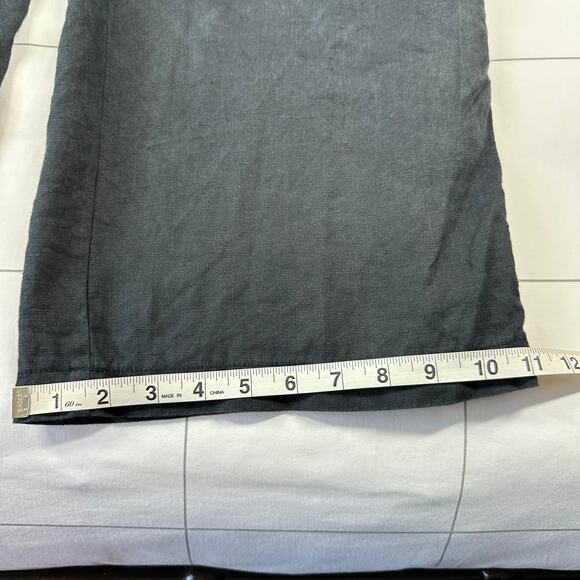 Athleta Pants Women 14 Black Cabo Linen Wide Leg Relaxed Casual Vacation Neutral - Picture 12 of 12
